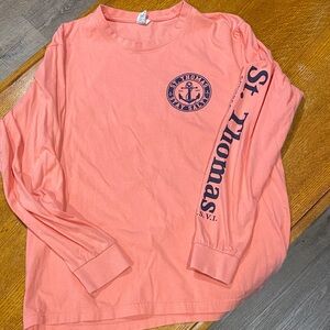 Exist Pink and Blue Long Sleeve Tee Nautical Design